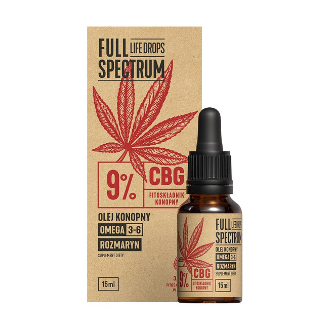 Full Spectrum Olejek Konopny 9% CBG suplement diety 15ml