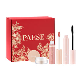 Paese Nature Look zestaw tusz do rzęs 9ml + błyszczyk do ust 7.5ml + sypki puder jęczmienny 10g