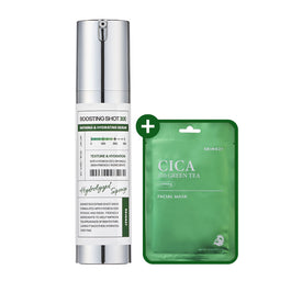 SKIN627 Boosting Shot 300 + Cica with Green Tea Sheet Mask zestaw serum do twarzy 50ml + maseczka w płachcie 22ml