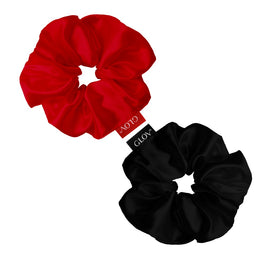 Glov Satin Scrunchies satynowe gumki do włosów S Wine/Black 2szt