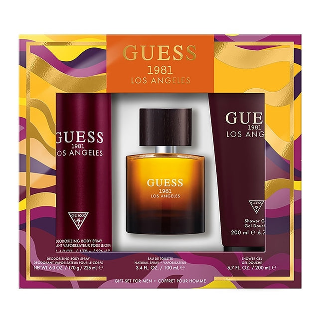 Guess 1981 Los Angeles For Men zestaw woda toaletowa spray 100ml + żel pod prysznic 200ml + dezodorant spray 226ml