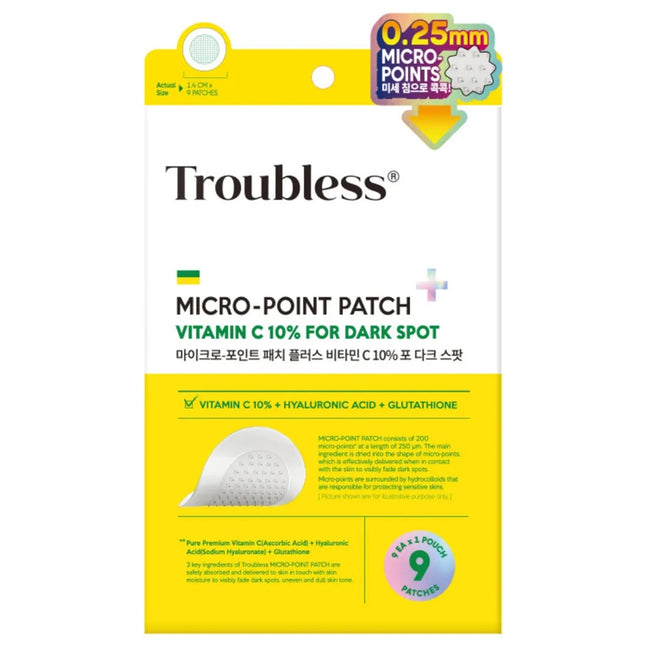 Troubless Micro-Point Patch Plus Vitamin C 10% For Dark Spot plastry z witaminą C na przebawienia 9szt.
