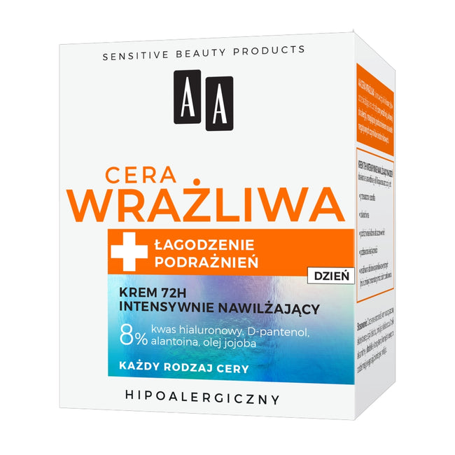 AA Cera Wrażliwa krem intensywnie nawilżający 72H na dzień 50ml