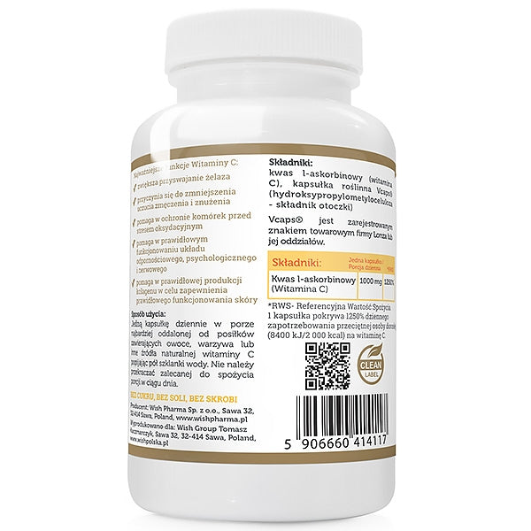 Progress Labs Witamina C 1000mg suplement diety 120 kapsułek
