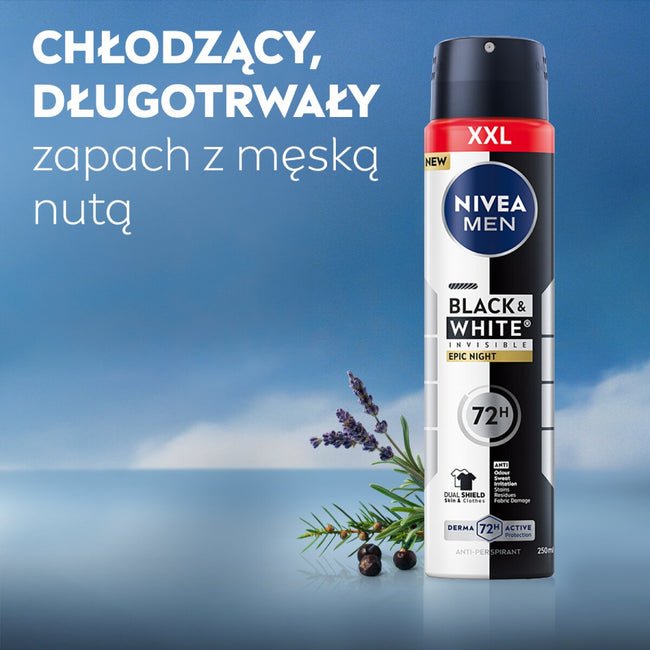 Nivea Men Black & White Invisible Epic Night antyperspirant spray 250ml