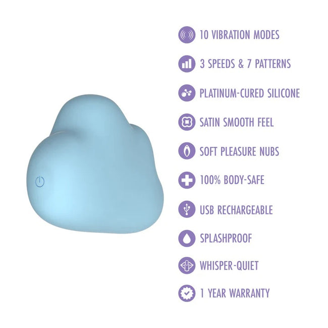 Blush Play With Me Cuddle Cloud stymulator łechtaczki z 10 trybami wibracji Blue