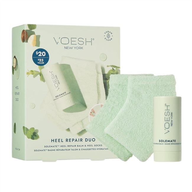 VOESH Heel Repair Duo zestaw regenerujący balsam w sztyfcie 22ml + skarpetki do pięt Mint 1 para