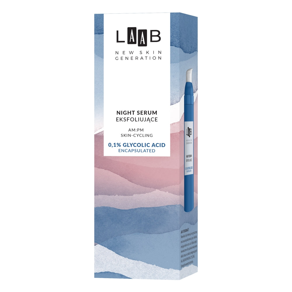 LAAB AM:PM night serum eksfoliujące 0.1% glycolic acid