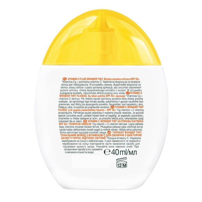 Garnier Vitamin C Wonder Tint lekki barwiący fluid do twarzy SPF50+