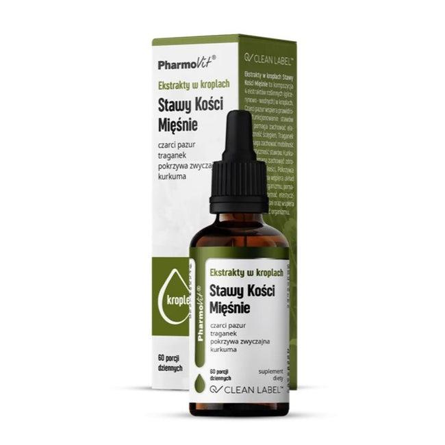 Pharmovit Ekstrakty w kroplach Stawy Kości Mięśnie suplement diety w kroplach 30ml