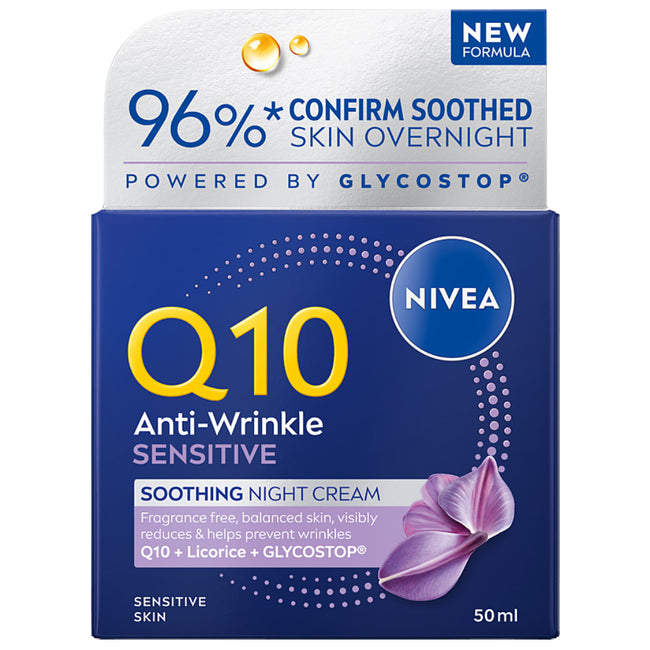 Nivea Q10 Anti Wrinkle Sensitive Revitalising Night Cream krem do twarzy 50ml