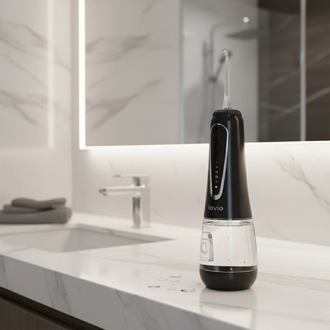 Lovio Beauty HydroJet PRO irygator do zębów Czarny LVWF124BK + 8 końcówek