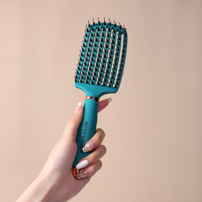 Sister Young Ovia Hair Brush szczotka do włosów z włosiem dzika Green