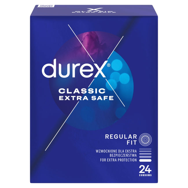 Durex Classic Extra Safe prezerwatywy wzmocnione dla ekstra bezpieczeństwa 24szt