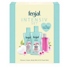 Fenjal Intensive zestaw kremowy żel pod prysznic 200ml + mleczko do ciała 200ml + olejek do kąpieli 50ml + mydło w kostce 90g