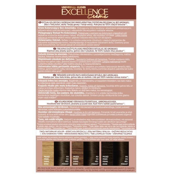 L'Oreal Paris Universal Nudes Excellence Creme pielęgnacyjny krem koloryzujący