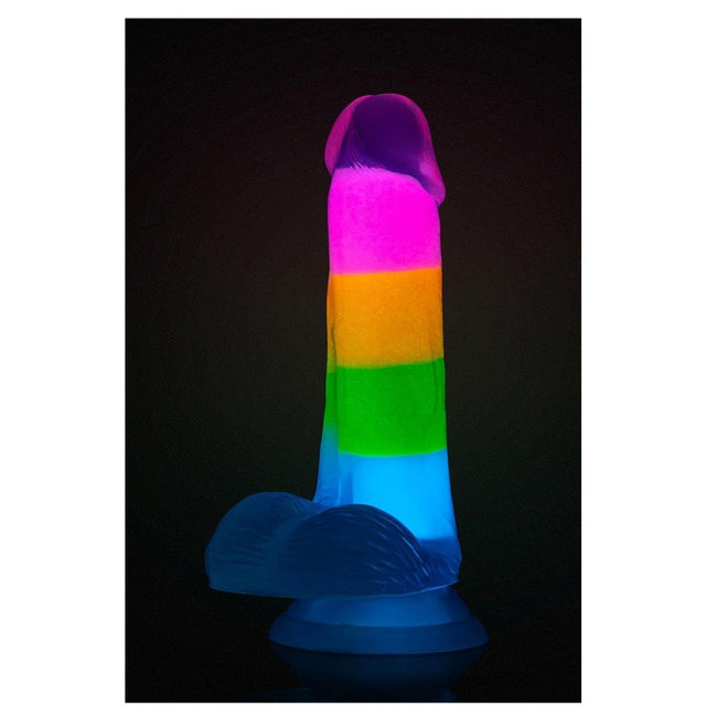 Blush Neo Elite Rainbow Rave dildo świecące w ciemności 16.5cm