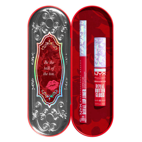 NYX Professional MakeUp Bridgerton Royal Treasures 2-Piece Lip Kit zestaw błyszczyk i konturówka 2szt.