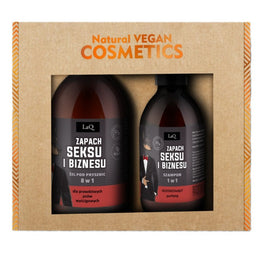 LaQ Zapach Seksu i Biznesu Czarny Mat zestaw żel pod prysznic 500ml + oczyszczający szampon 300ml