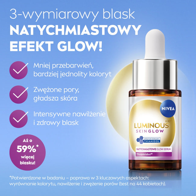 Nivea Luminous630® Skin Glow natychmiastowe glow-serum 15ml