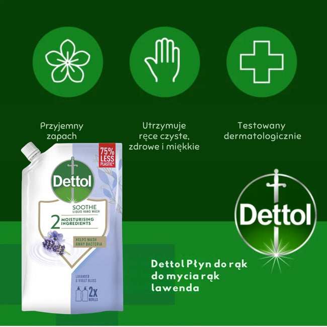 Dettol Mydło w płynie ukojenie uzupełnienie lawenda 500ml
