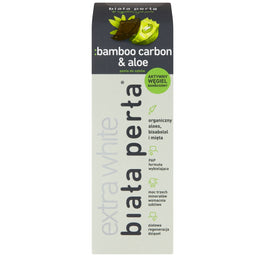 Biała Perła Bamboo Carbon & Aloe czarna pasta wybielająca do zębów 75ml