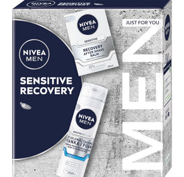 Nivea Men Sensitive Recovery zestaw balsam po goleniu 100ml + pianka do golenia 200ml