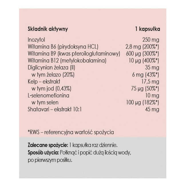 Panaseus Płodność dla kobiet suplement diety 50 kapsułek