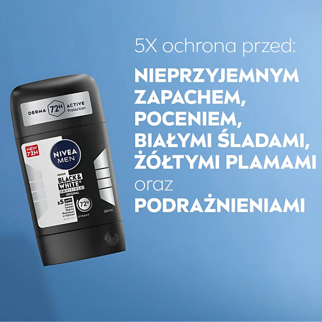 Nivea Men Black&White Invisible Original antyperspirant w sztyfcie 50ml