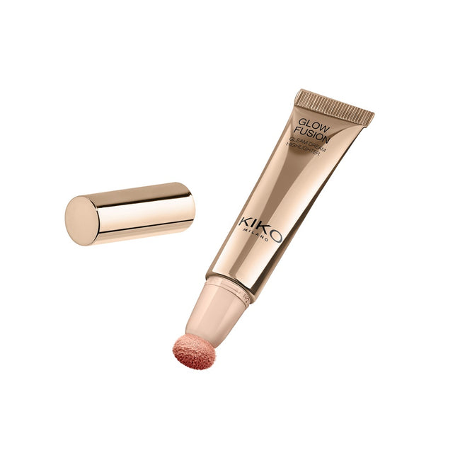 KIKO Milano Glow Fusion Gleam Dream Highlighter rozświetlacz do twarzy w płynie z aplikatorem gąbkowym 14ml