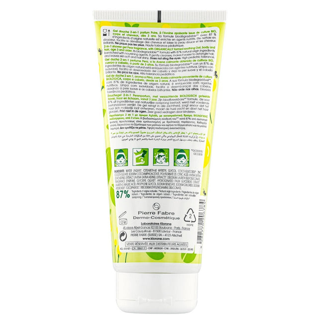 Klorane Junior 2-in-1 Shower Gel żel pod prysznic do ciała i włosów Gruszka 200ml