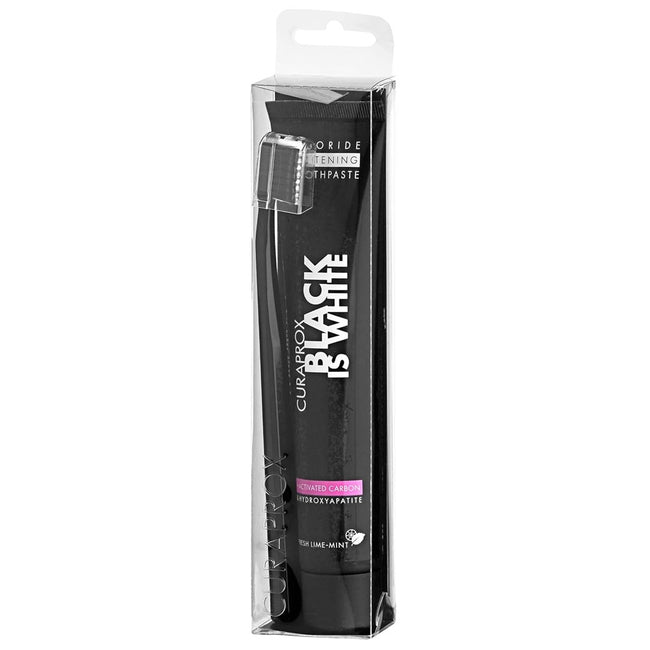 Curaprox Black Is White zestaw pasta do zębów 90ml + szczoteczka do zębów