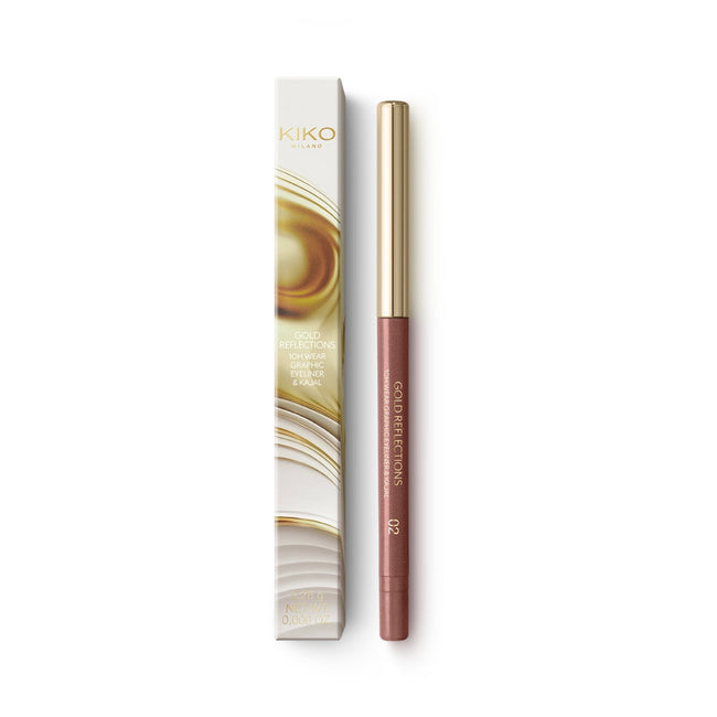 KIKO Milano Gold Reflections 10H Wear Graphic Eyeliner & Kajal eyeliner i kredka kajal o 10-godzinnej trwałości 02 Oasis Bronze 0.28g