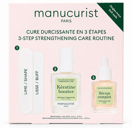 Manucurist 3-Step Strengthening Care Routine zestaw do pielęgnacji miękkich i zniszczonych paznokci