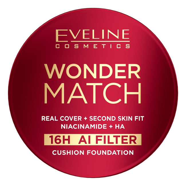 Eveline Cosmetics Wonder Match kryjący podkład cushion z niacynamidem i kwasem hialuronowym 15g