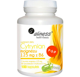 Aliness Cytrynian Magnezu 125mg z B6 suplement diety 100 kapsułek