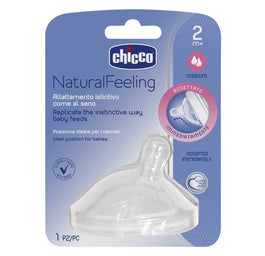 Chicco NaturalFeeling smoczek silikonowy na butelkę przepływ średni 2m+ 1szt