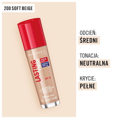 Rimmel Lasting Finish 25HR SPF20 długotrwały podkład do twarzy