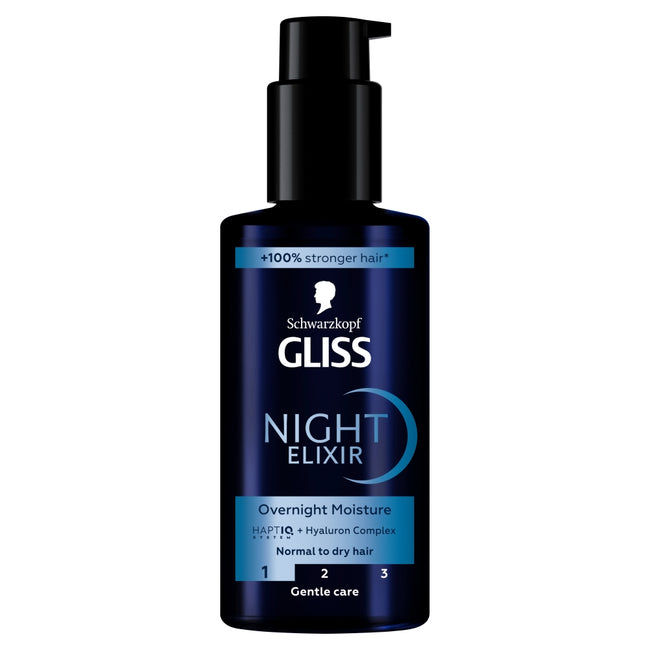 Gliss Night Elixir Moisture nawilżająca kuracja na noc bez spłukiwania do włosów normalnych i suchych 100ml