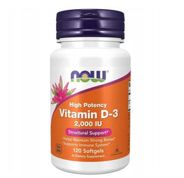 Now Foods Witamina D-3 2000 IU suplement diety 120 kapsułek