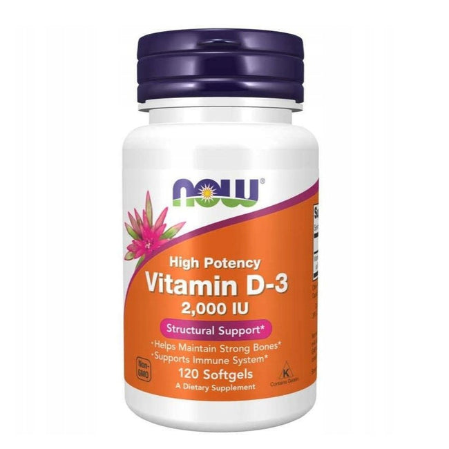 Now Foods Witamina D-3 2000 IU suplement diety 120 kapsułek