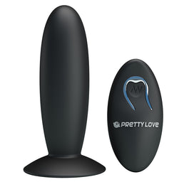 PRETTY LOVE Remote Control Vibrating Plug wibrujący korek analny z przyssawką i pilotem Black