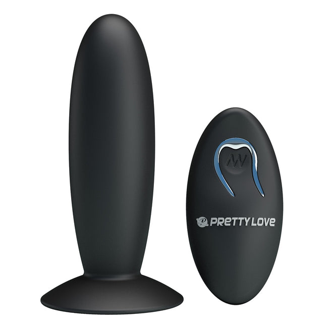 PRETTY LOVE Remote Control Vibrating Plug wibrujący korek analny z przyssawką i pilotem Black