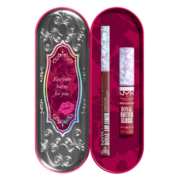NYX Professional MakeUp Bridgerton Royal Treasures 2-Piece Lip Kit zestaw błyszczyk i konturówka 2szt.