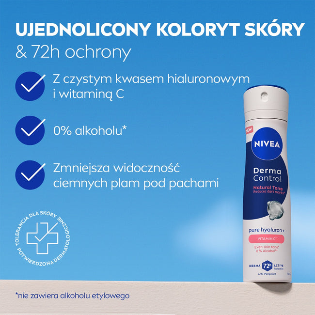 Nivea Derma Control Natural Tone antyperspirant spray 150ml