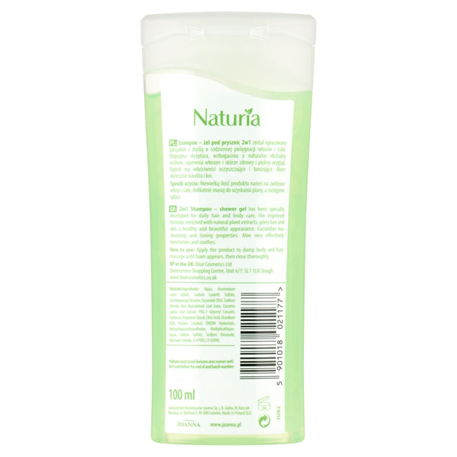 Joanna Naturia szampon-żel pod prysznic 2w1 Ogórek i Aloes 100ml