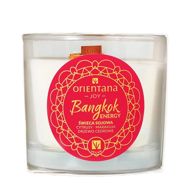 ORIENTANA Joy świeca sojowa z drewnianym knotem Bangkok Energy 110g