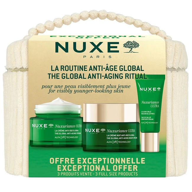 Nuxe Nuxuriance Ultra zestaw krem przeciwstarzeniowy na dzień 50ml + krem przeciwstarzeniowy na noc 50ml + krem do okolic oczu i ust 15ml