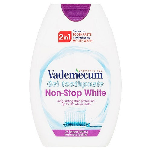 Vademecum 2in1 Toothpaste&Mouthwash Non-Stop White pasta do zębów i płyn do płukania jamy ustnej 75ml (Copy)