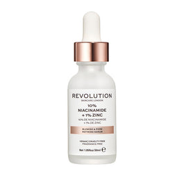Revolution Skincare 10% Niacinamide + 1% Zinc Blemish & Pore Refining Serum wygładzające serum na rozszerzone pory do cery tłustej 30ml